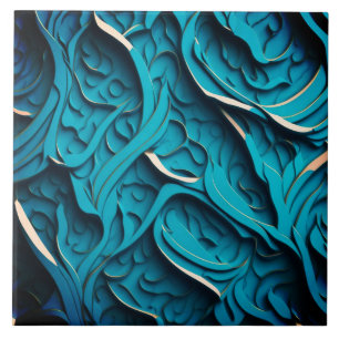 Azulejo Cubierta cerámica "Ondas turquesas IV"