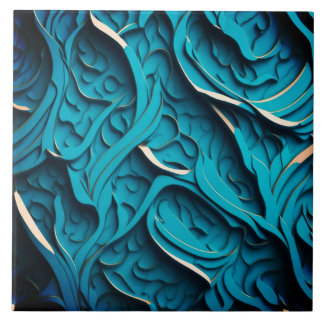 Azulejo Cubierta cerámica "Ondas turquesas IV"