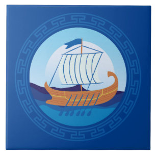 Azulejo Cubierta cerámica para barcos griegos