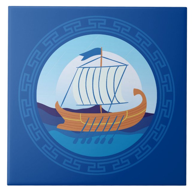 Azulejo Cubierta cerámica para barcos griegos (Frente)