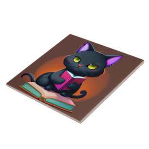 Azulejo Cubierta cerámica para gato negro