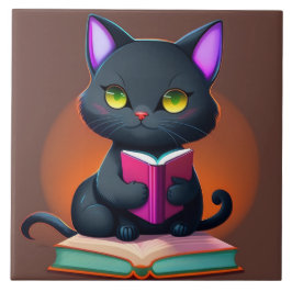 Azulejo Cubierta cerámica para gato negro