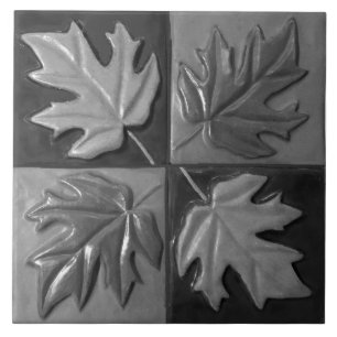 Azulejo Cubierta cerámica plateada con cuatro hojas de arc