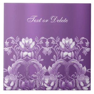 Azulejo Cubierta Cerámica Purple Floral