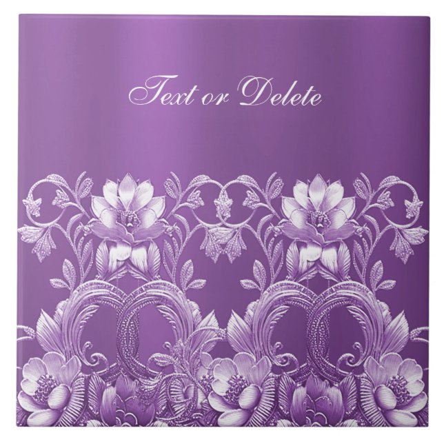 Azulejo Cubierta Cerámica Purple Floral (Frente)