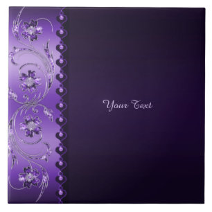 Azulejo Cubierta Cerámica Purple Floral