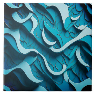 Azulejo Cubierta cerámica "Waves turquesa II"