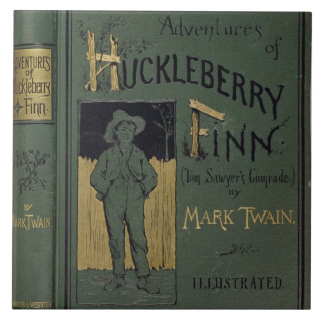 Azulejo Cubierta de "aventuras de Huckleberry Finn" por la (Frente)