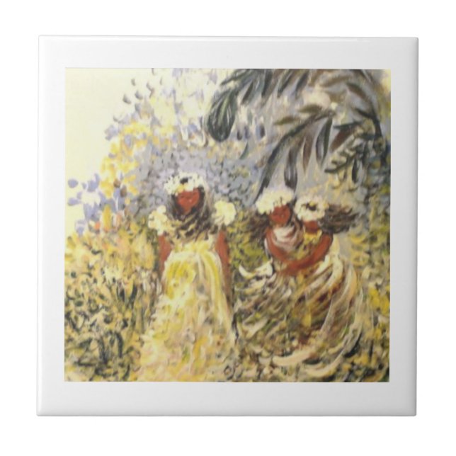 Azulejo Cubierta de cerámica blanca para entrada o trivet. (Frente)