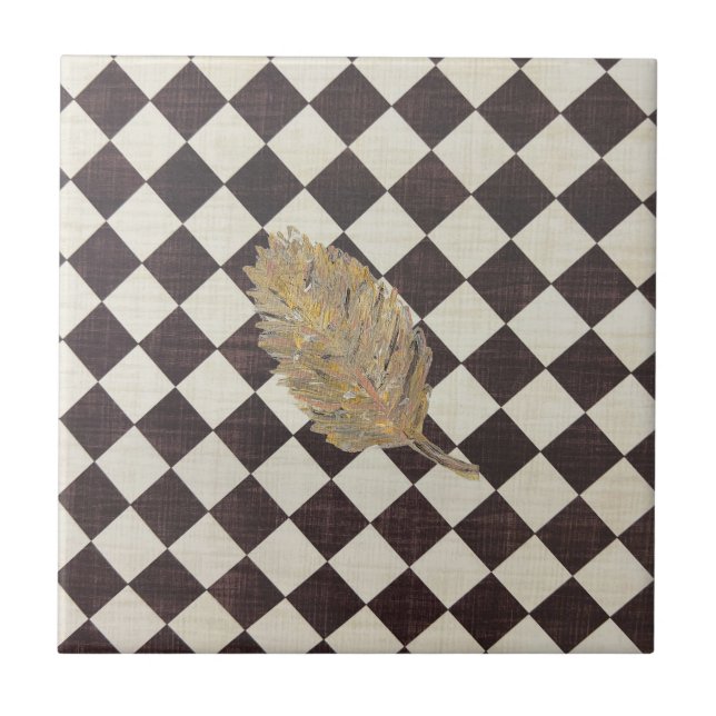 Azulejo Cubierta de cerámica de diamante de hoja de oro (Frente)