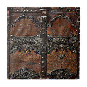 Azulejo Cubierta de cerámica de maletero de cuero envejeci