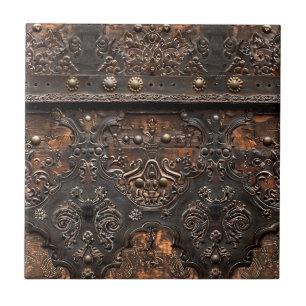Azulejo Cubierta de cerámica de maletero de cuero envejeci