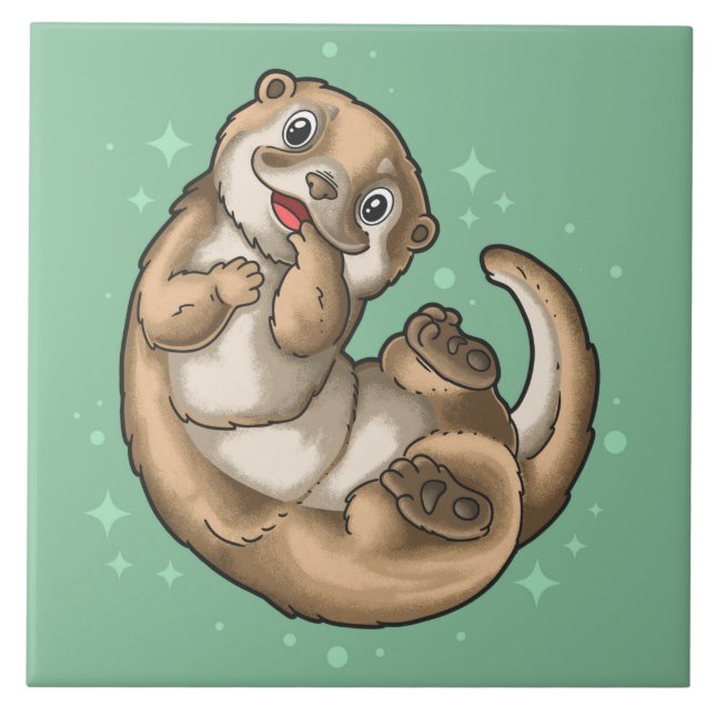 Azulejo Cubierta de cerámica de Otter (Frente)