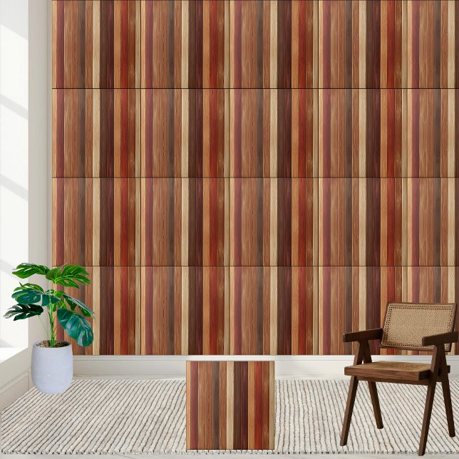 Azulejo Cubierta de cerámica de plancha de madera multicol (Multi-Colored Wood Plank Ceramic Tile)