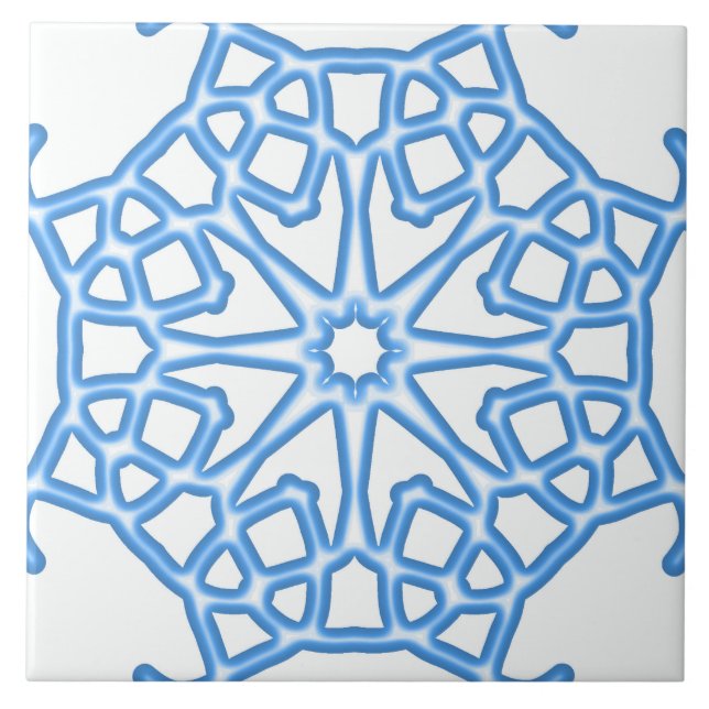 Azulejo Cubierta de cerámica, elegante diseño azul y blanc (Frente)