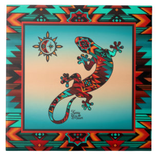 Azulejo Cubierta De Cerámica Gecko Y Sun