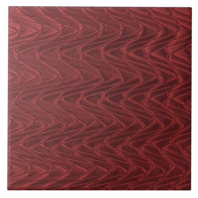 Azulejo Cubierta de cerámica ondulada decorativa roja (Frente)