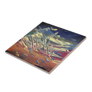 Azulejo Cubierta de cerámica, pequeña (4,25" x 4,25") "Dis