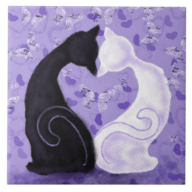 Azulejo Cubierta de cerámica púrpura - Amor hermoso (Frente)