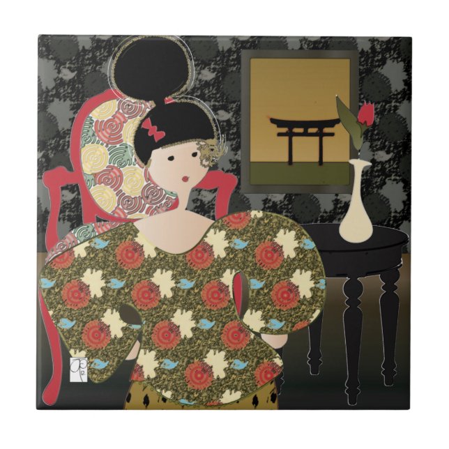 Azulejo Cubierta de la silla roja del interior (Frente)