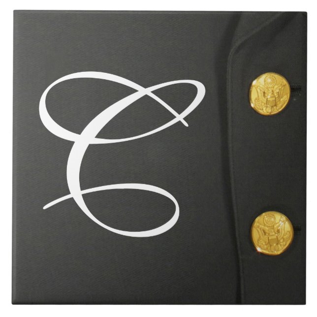 Azulejo Cubierta de pantalla monograma de vestir uniforme  (Frente)