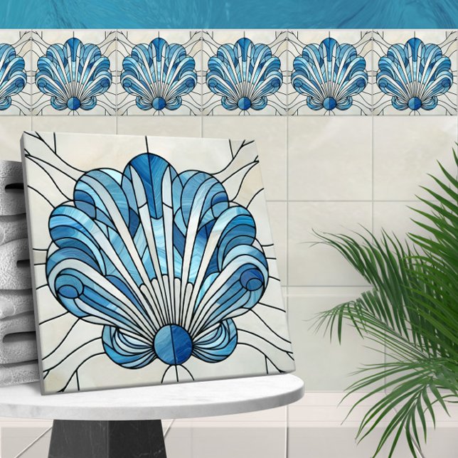 Azulejo Cubierta de vieiras de mosaico de vidrio con mango (Subido por el creador)