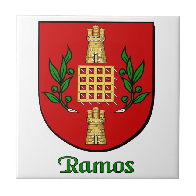 Azulejo Cubierta decorativa de Ramos Family Shield (Frente)