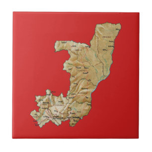 Azulejo Cubierta del mapa de Congo-Brazzaville