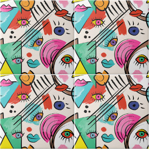 Azulejo Cubismo moderno Resumen Artsy Face Face Art