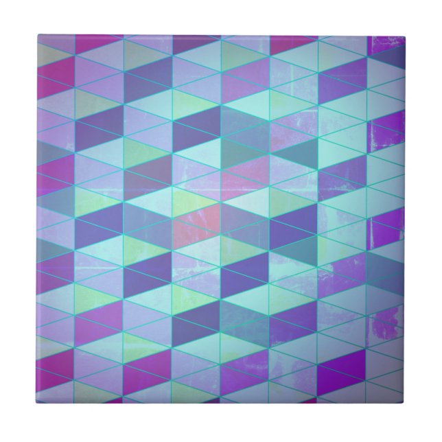Azulejo Cubos en triángulos patrón geométrico (Frente)