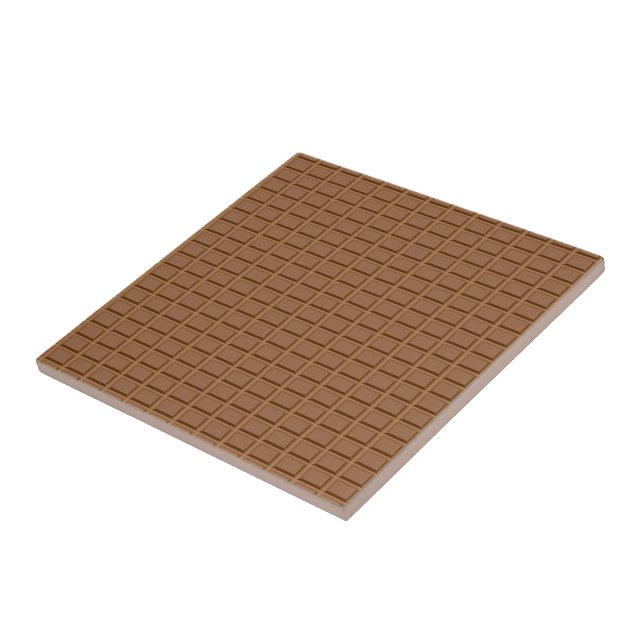 Azulejo Cuchara de chocolate marrón con estampado (Lado)