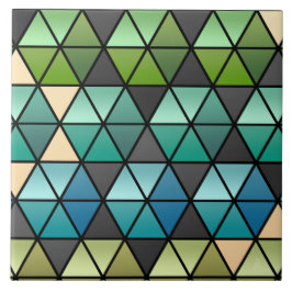 Azulejo Cuchillo hexagonal en verde, Verde azulado + Tan