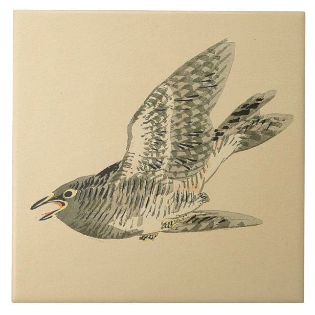Azulejo Cuckoo (arte japonés) (de Kono Bairei) (Frente)