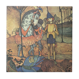 Azulejo Cuento de Hadas Vintage, Un Caballero Valiente y D