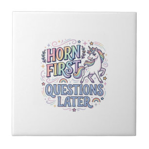 Azulejo Cuerno de Unicornio Preguntas Primero Adorable Sti