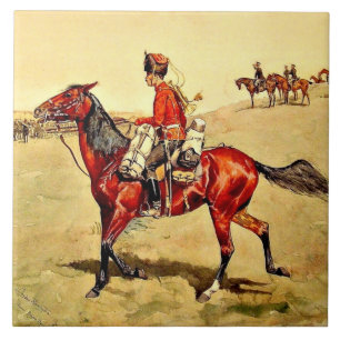 Azulejo Cuerpo de la Guardia Rusa Hussar, pintura de Remin
