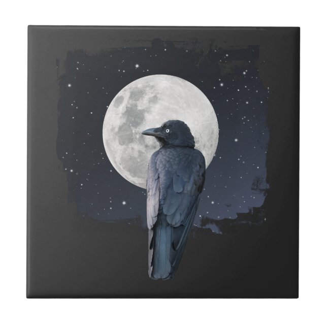 Azulejo Cuervo del Bosque Luna Fría (Frente)