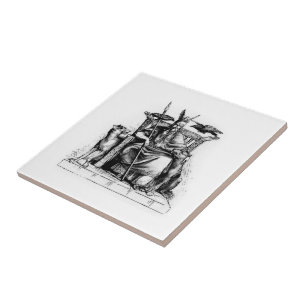 Azulejo Cuervos de Odín en Trono de Piedra Mitología Vikin