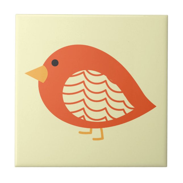 Azulejo Cuidada colorida pájaros extravagantes cerámica (Frente)