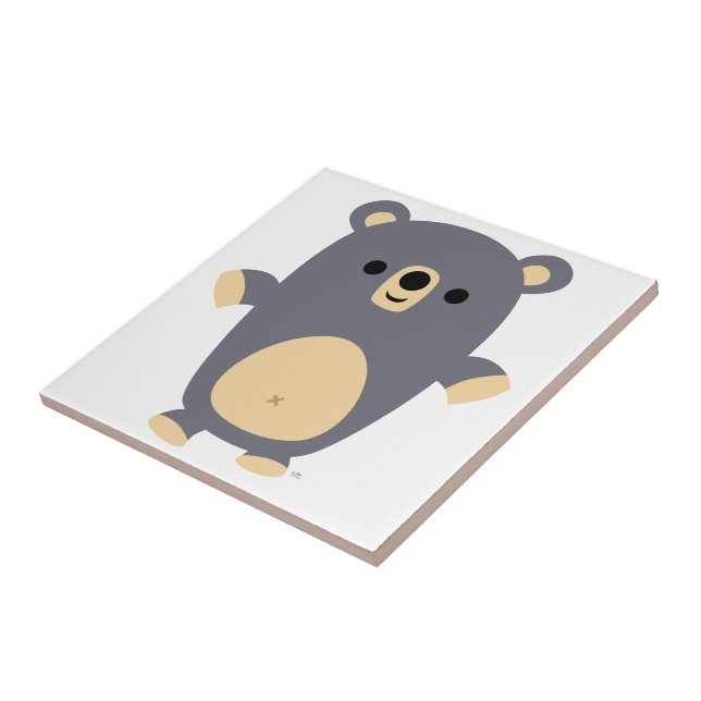 Azulejo Cuidada Gran Azul Personalizado Bear Tile (Lado)