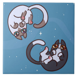 Azulejo Cuidados de amor gatos de cerámica