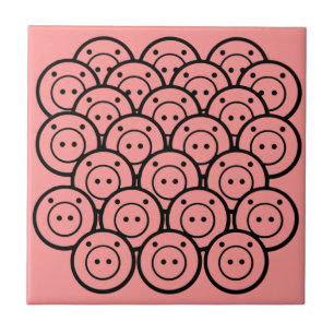 Azulejo Cuidados Kawaii Cerdos y lechones Patrón de arte v