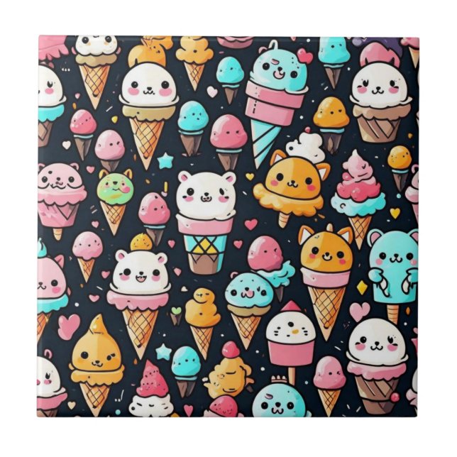 Azulejo Cuidados y coloridos helados (Frente)
