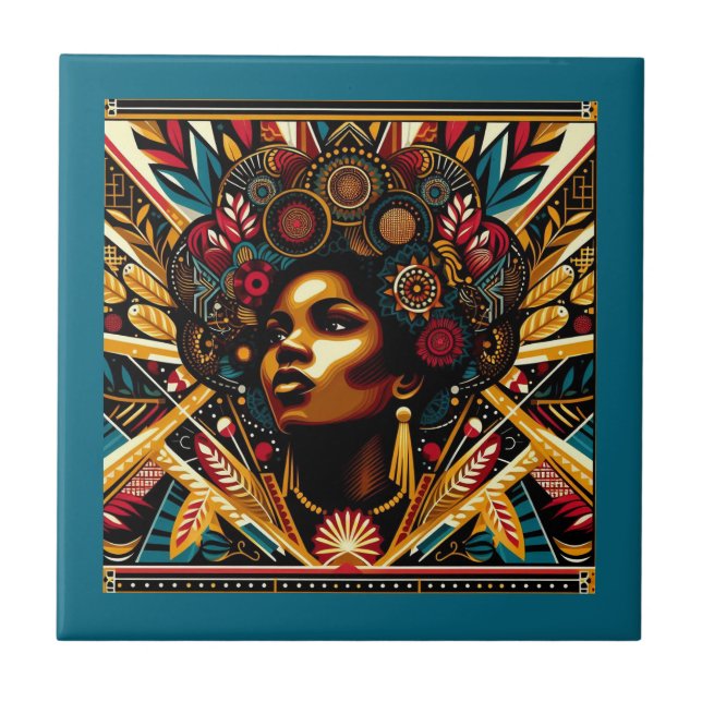 Azulejo Cultura vibrante afroamericana (Frente)