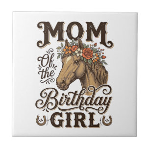 Azulejo Cumpleaños de Mamá Floral Caballo Occidental Camis