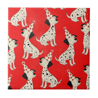 Azulejo Cumpleaños de perro vintage