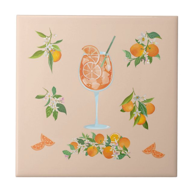 Azulejo Cumpleaños de verano Spritz (Frente)
