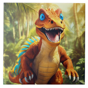 Azulejo Cumpleaños dino-ástico