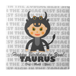 Azulejo Cumpleaños Feliz de Taurus