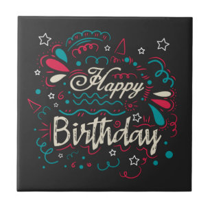 Azulejo cumpleaños feliz decorativo